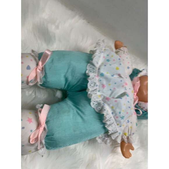 EuGene Doll Plush Baby Nylon Vintage Stuffed Toy Green Hearts Stars Talking Ligh - Picture 5 of 6